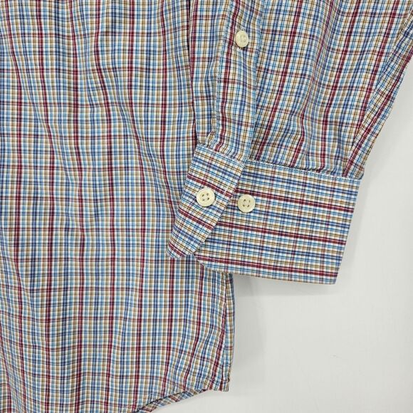Peter Millar Shirt Mens Extra Large Plaid Blue Button Up Long Sleeve Preppy XL - Picture 3 of 10